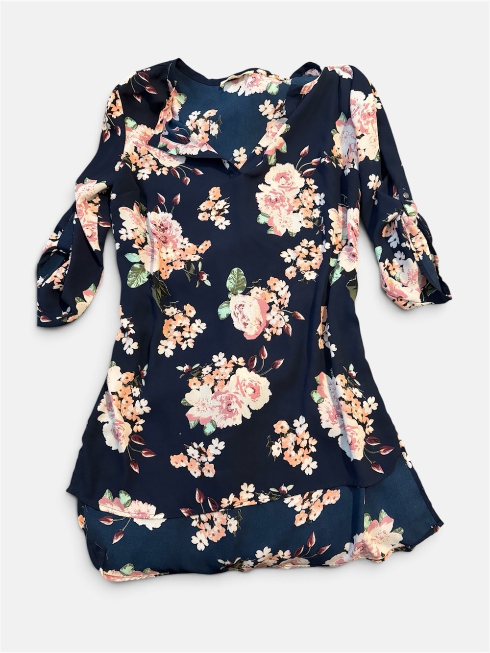 Floral Navy tunic size m